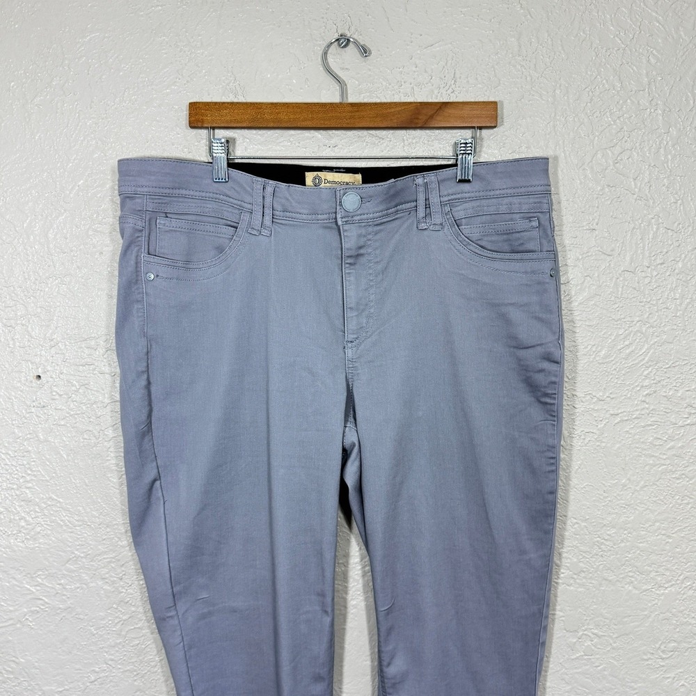 Democracy Ab-Solution Gray Pants 16 Tapered Ankle Stretch Slimming B1304PEX2 - Picture 2 of 10
